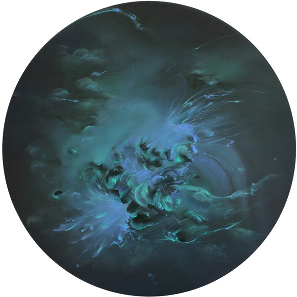 The Sigh of the Sky, 2014, oil on canvas, 30cm diameter